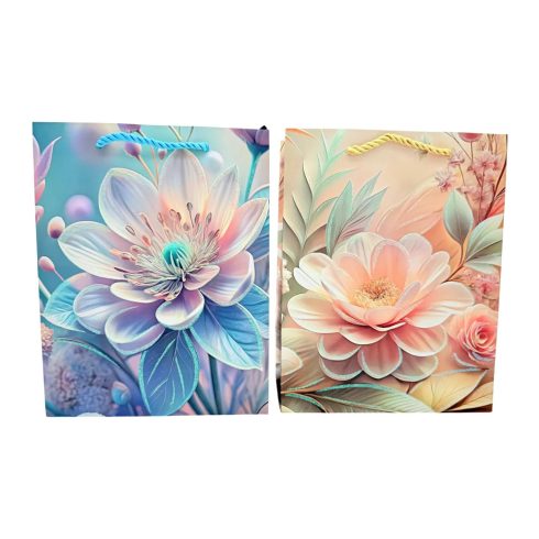 Papírtasak, virágos, 26 x 32 x 12 cm, 70632