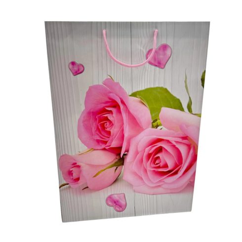 Papírtasak, Virágos, 18 x 21 x 8 cm, 70637