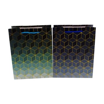 Kocka mintás papírtasak, 18 x 23 x 10 cm, 70641