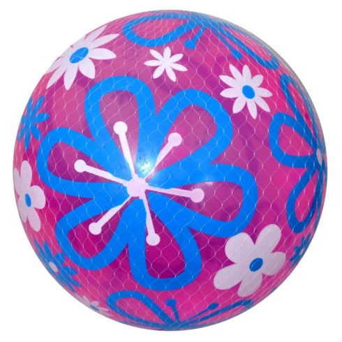 Virág mintás gumilabda, 22 cm, 70744