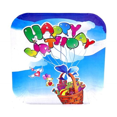 Papírtányér zacskóban - 10 darabos csomag - 23 cm - születésnapos - 70932