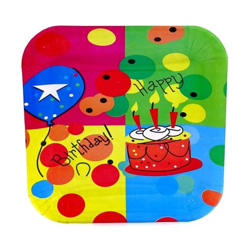 Papírtányér zacskóban - 10 darabos csomag - 23 cm - születésnapos - 70932