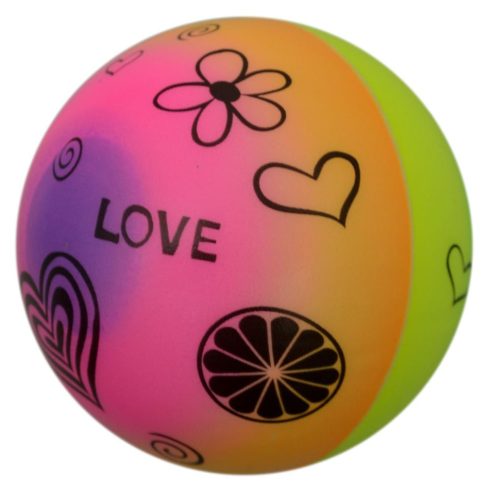Labda, mintás, szivárványos 7,6 cm - 71005