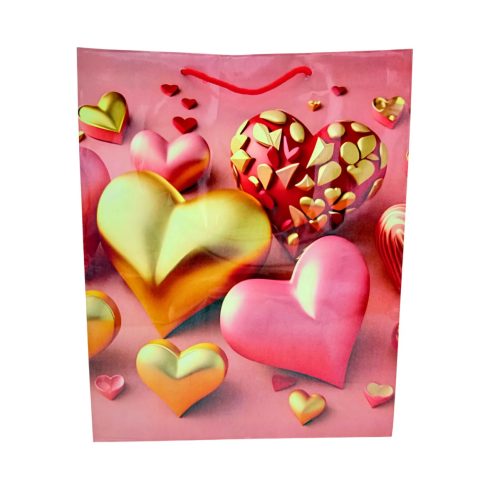 Papírtasak, szíves, 18 x 21 x 8 cm, 71421