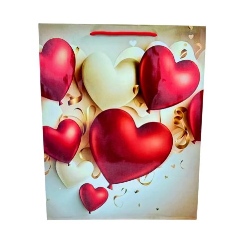 Papírtasak, szíves, 26 x 32 x 10 cm, 71422