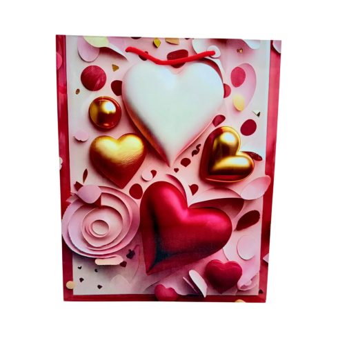 Papírtasak, szíves, 26 x 32 x 10 cm, 71422