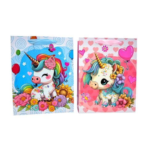 Papírtasak, unikornis, 18 x 23 x 8 cm, 71430