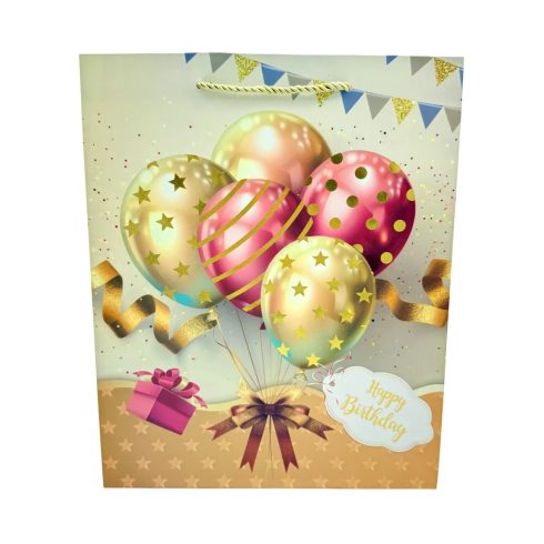 Születésnapi papírtasak, 26 x 32 x 10 cm, 71629