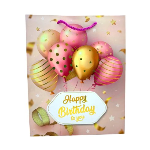 Születésnapi papírtasak, 26 x 32 x 10 cm, 71629