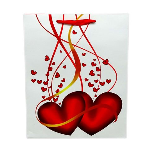 Papírtasak - szíves - 18 x 23 x 8 cm - 71655