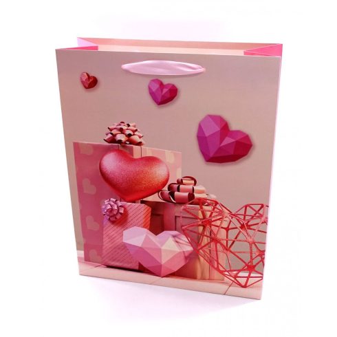 Papírtasak - szíves - 26 x 32 x 10 cm - 71656