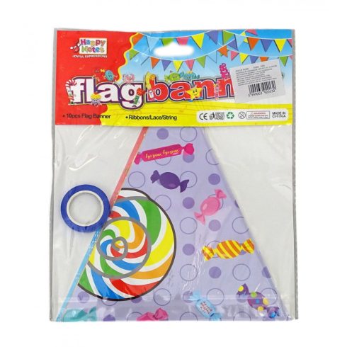 Parti zászló csomag - 10 darabos - füzéres - születésnapos - 71696