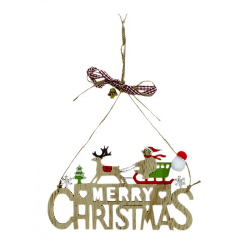 Karácsonyi akasztható felirat fából - Merry Christmas - 71734