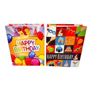 Happy Birthday feliratos papírtasak, 26 x 32 x 10 cm, 71895