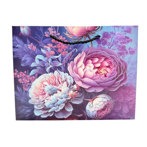 Virágos papírtasak, 17 x 23 x 10 cm, 71915