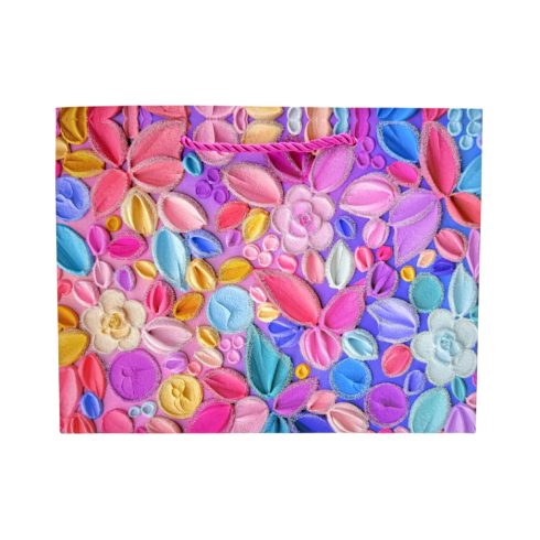 Virágos papírtasak, 17 x 23 x 10 cm, 71915