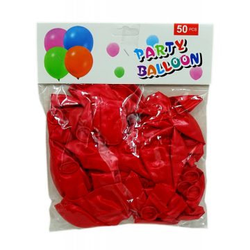 Lufi csomag - 50 db - 30 cm - piros - 71973