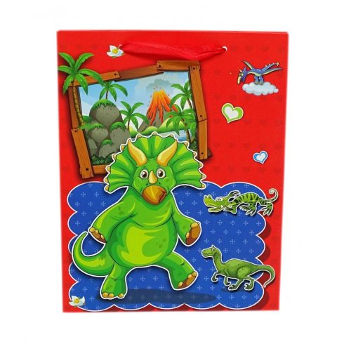 Papírtasak - dinós - 18 x 23 x 8 cm - 71994