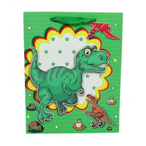 Papírtasak - dinós - 18 x 23 x 8 cm - 71994