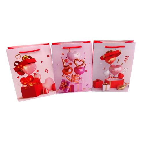 Szíves Papírtasak, 18 x 24 x 8,5 cm, 72044