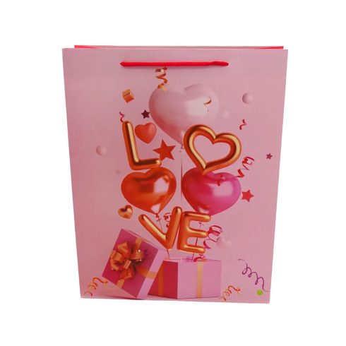Papírtasak, Szíves, 26 x 32 x 10 cm, 72045