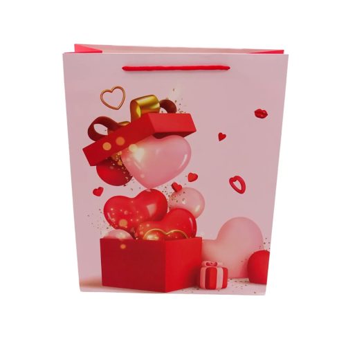Papírtasak, Szíves, 26 x 32 x 10 cm, 72045