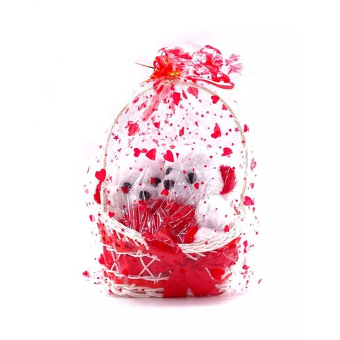 Valentin macik kosárban - 2 darabos csomag - 72114