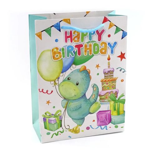 Papírtasak - Happy Birthday - Születésnapos - 18 x 24 x 8,5 cm - 72150