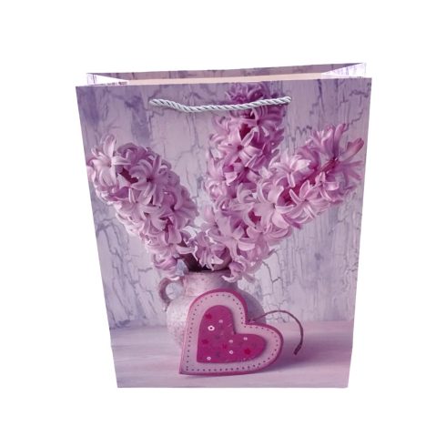 Papírtasak, Virágos, 26 x 32 x 10 cm, 72162