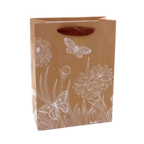 Papírtasak - virágos - 18 x 24 x 8,5 cm - 72171