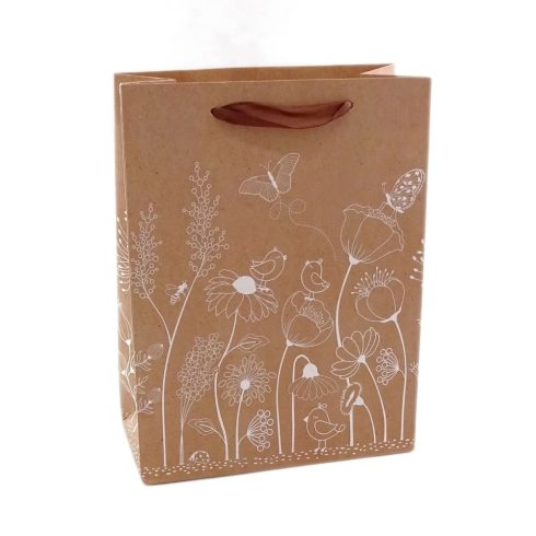 Papírtasak - virágos - 26 x 32 x 10 cm - 72172
