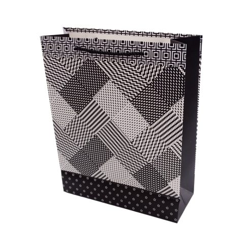 Papírtasak, Kockás, 26 x 32 x 10 cm, 72174