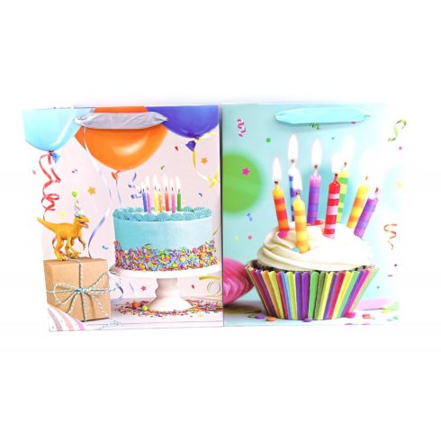 Papírtasak - Happy Birthday - Születésnapos - 18 x 24 x 8,5 cm - 72181