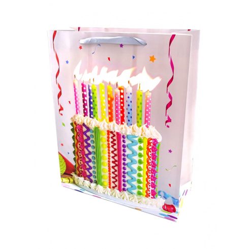 Papírtasak - Happy Birthday - Születésnapos - 18 x 24 x 8,5 cm - 72181