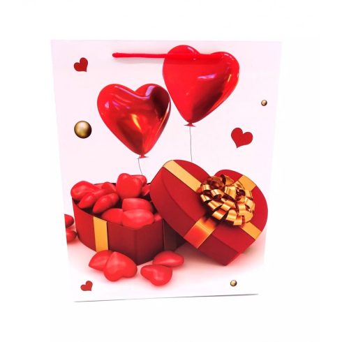 Papírtasak - Szíves - 18 x 24 x 8 cm - 72185