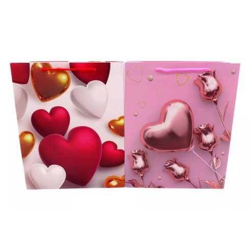 Papírtasak - Szíves - 26 x 32 x 10 cm - 72186