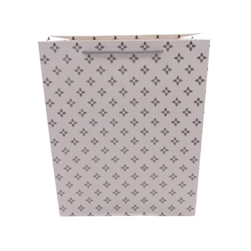 Papírtasak, ezüst mintás, 26 x 32 x 10 cm, 72190