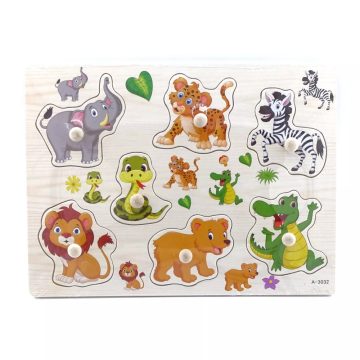 Fa puzzle - bedugós - állatok - 72237