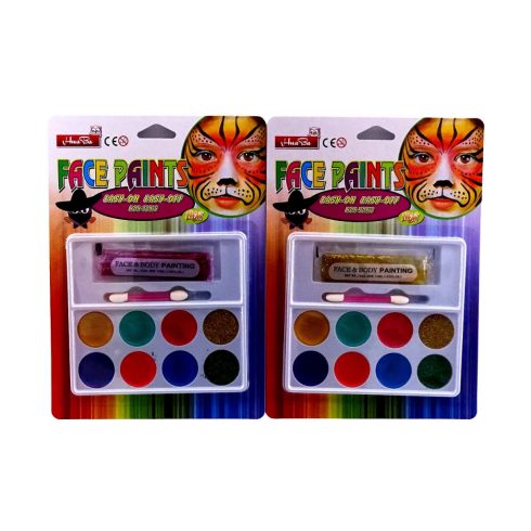 Arcfesték játékszett aplikátorral, 8 szín + csillám, 72376