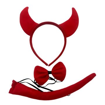 Ördög fejpántos jelmez szett zacskóban, 72672