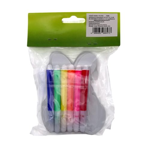 Húsvéti nyuszi dekor, 3 darabos játékszett filctoll készlettel, 72684