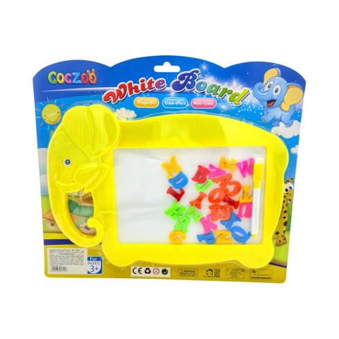 Elefánt mágneses rajztábla betűkkel és számokkal lapon, 72724