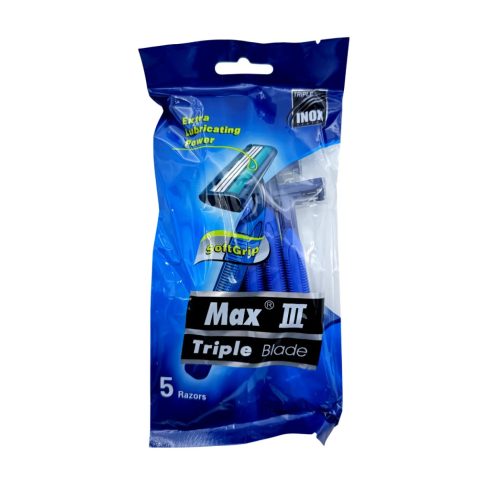 Max, 3 pengés eldobható férfi borotva, 5 darabos csomag, 72854
