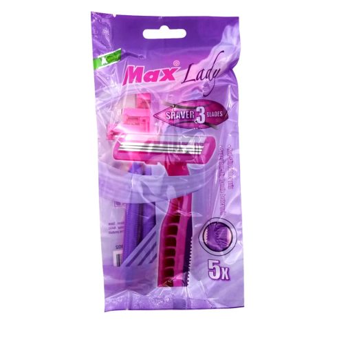 Max, 3 pengés eldobható női borotva, 5 darabos csomag, 72855