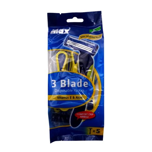 Max, 3 pengés eldobható férfi borotva, 5 darabos csomag, 72856