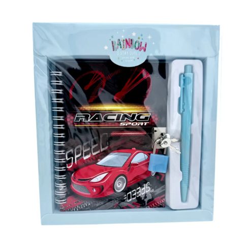 Emlékkönyv + lakat + toll szett, autó, 17 x 19 cm, 72887