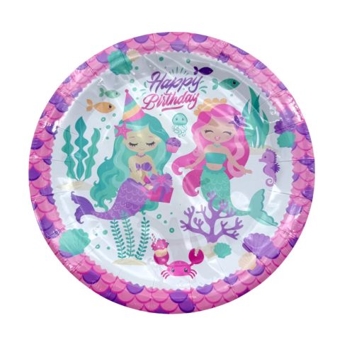 Papírtányér szett, 10 db, 23 cm, sellő, 72895