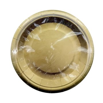 Papírtányér szett, 10 db, 23 cm, arany, 72901