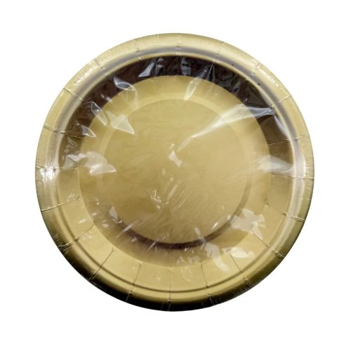 Papírtányér szett, 10 db, 18 cm, arany, 72902