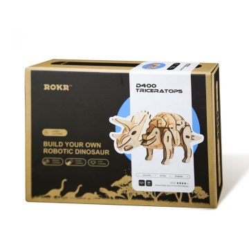   Robotime 3D interaktív fa puzzle - Triceratops dínó - 81010